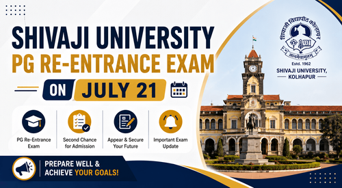 Shivaji University PG Re-Entrance Exam 2026 on July 21; Merit List to Be Released on July 23
